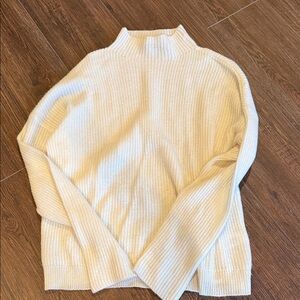 Vineyard Vines Cream Ribbed Turtleneck Sweater